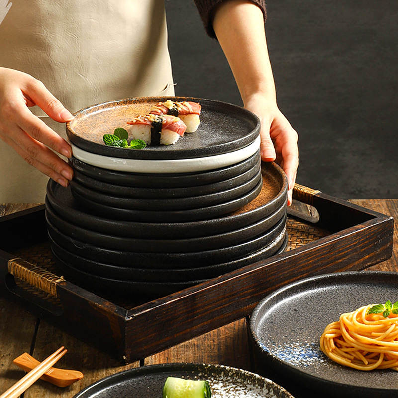 Cross-border Steak Dinner Plate Household Ceramic Western Food Italian Plate Japanese Sushi Plate Breakfast Snack Plate Creative Pizza Plate