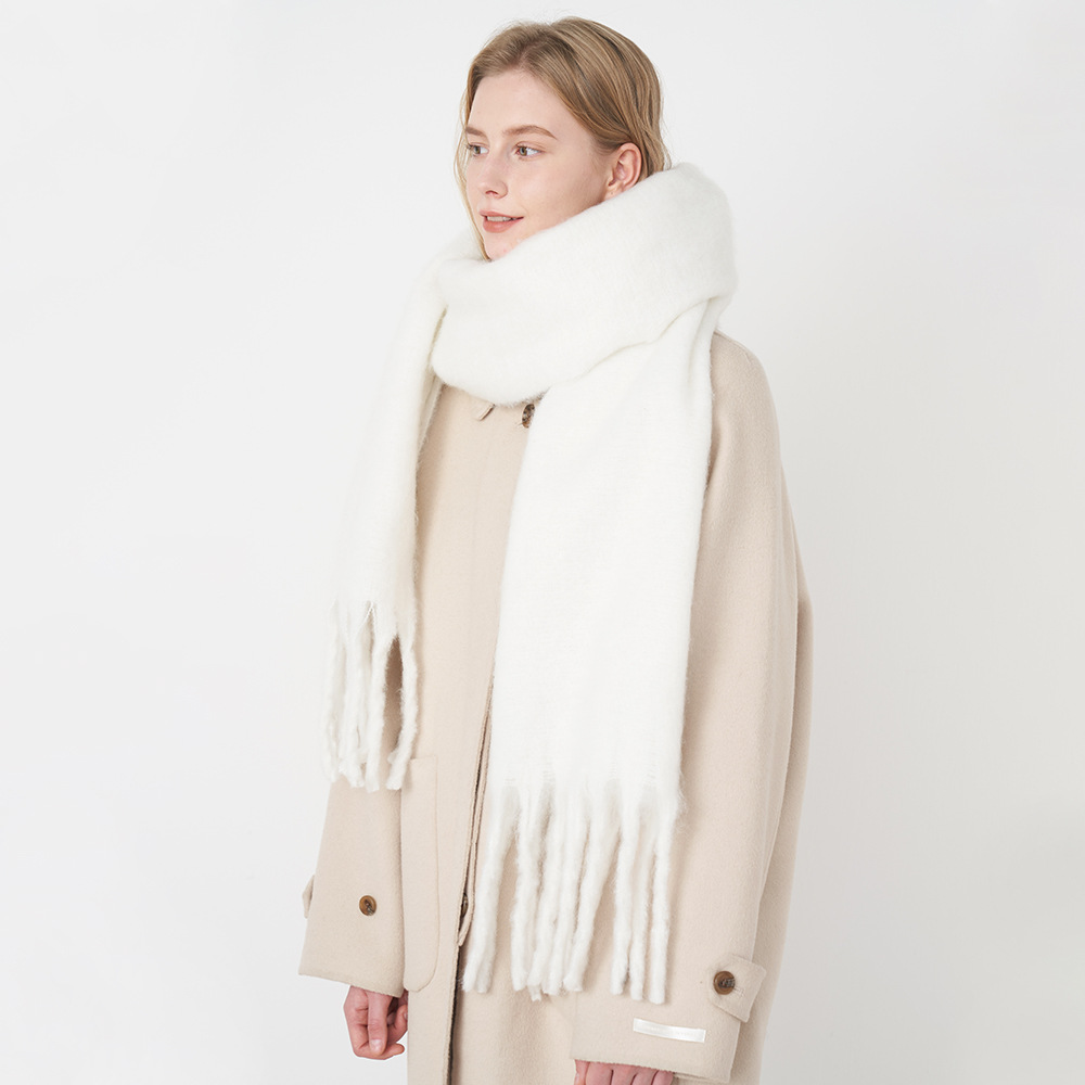 Unisex Corea del Sud All-match morbido cerato tinta unita cashmere nappa sciarpa da donna inverno lungo caldo ispessito collo scialle_voghion.com