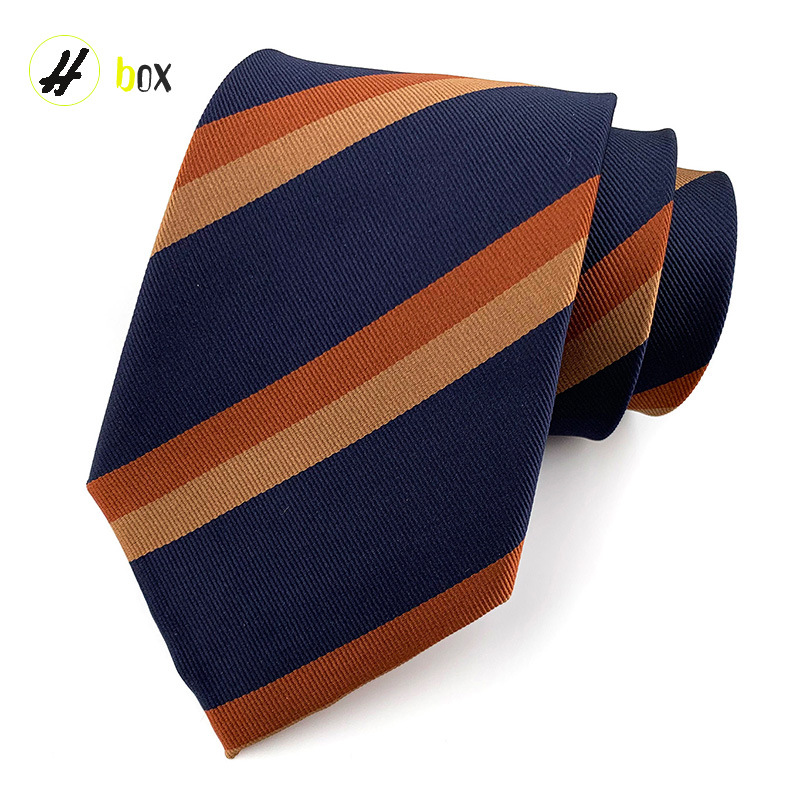 8cm hand tie polyester yarn-dyed men's formal wear striped professional business suit accessories manufacturers in stock wholesale