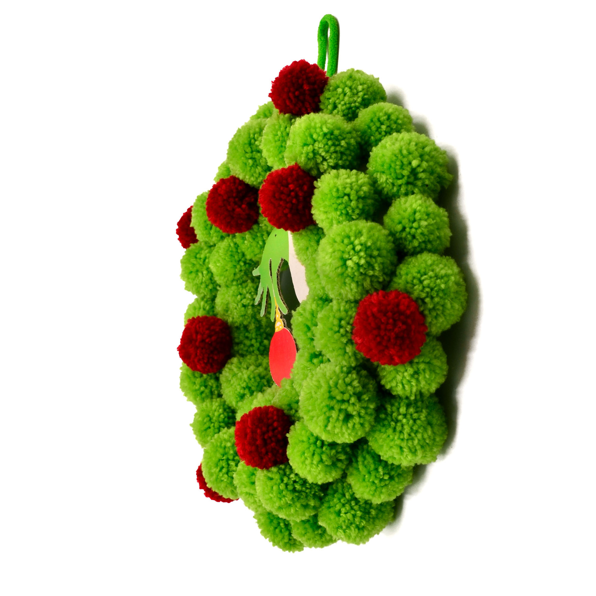 Christmas Grinch ghost hand fur ball Garland wreath Christmas door decoration door plate pendant _voghion.com