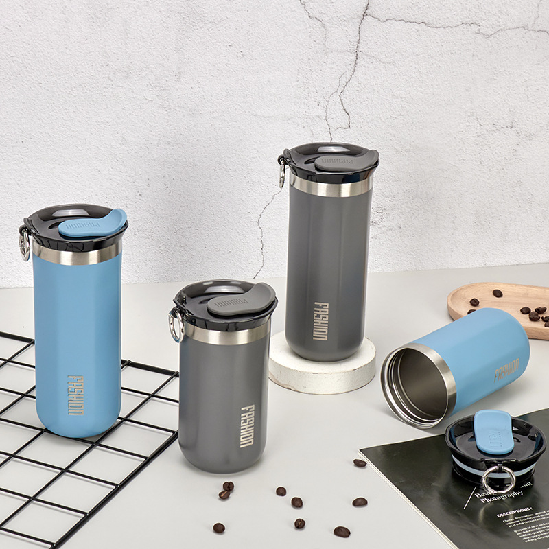 Cross-border 304 Stainless Steel Coffee Cup Double-layer Vacuum Large Capacity Thermos Cup Outdoor Car Portable Coffee Cup