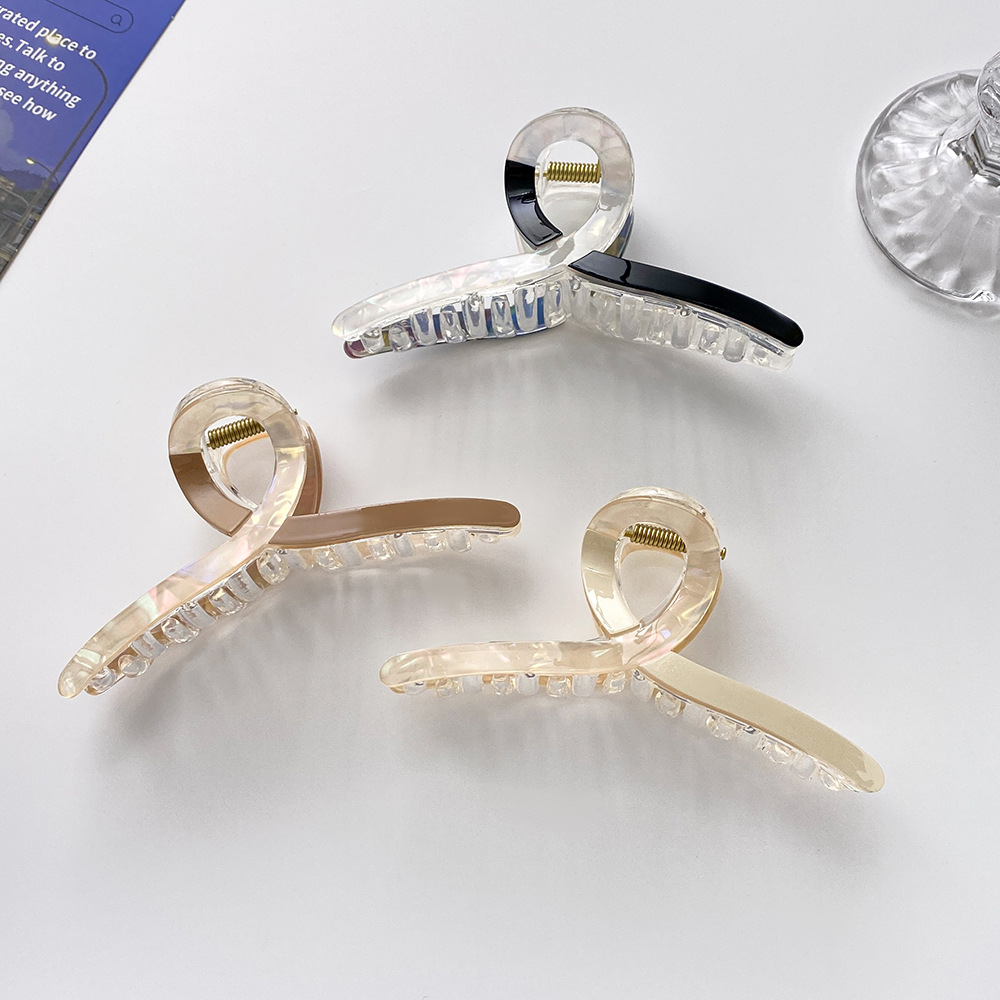 Internet Celebrity Grote Grab Clip Achterhoofd Schijf Haar Grab Clip Fantoom Kleur Spelling Effen Kleur Elegante Haarclip Haarclip Haarclip Multi-volume_voghion.com