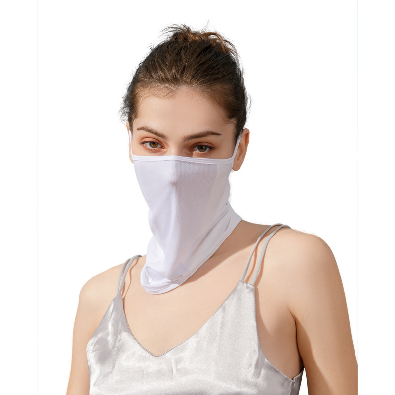 Sunshade Hanging Ears Ice Silk Facial Face Cover Neck Summer Sunscreen Silk Sunscreen Veil Neck Protection Breathable Headgear