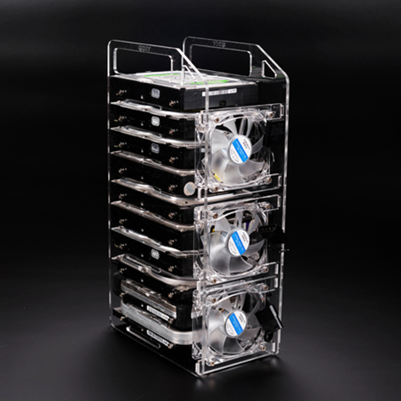 Hard disk rack expansion rack mechanical hard disk cage bracket external hard disk rack 3.5 Desktop transparent acrylic hard disk box