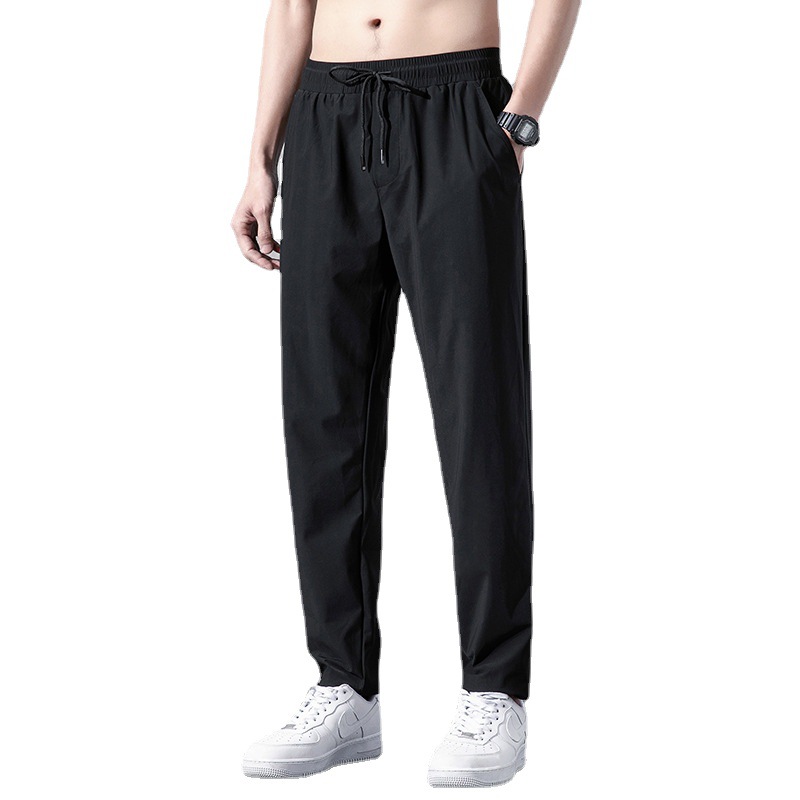 Straight Leg Pants Men's Spring and Summer New Korean Fashionable Summer Thin Large Size Casual Trousers Loose Ice Silk Sports Pants