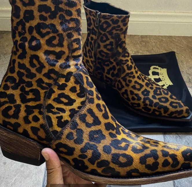 Leopard print short boots men's boots a generation of new 2021 large 38-48 size JGB2021N0009101