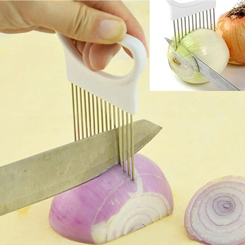 Stainless Steel Onion Cut Onion Needle Kitchen Gadget Onion Fork Fruit Insert