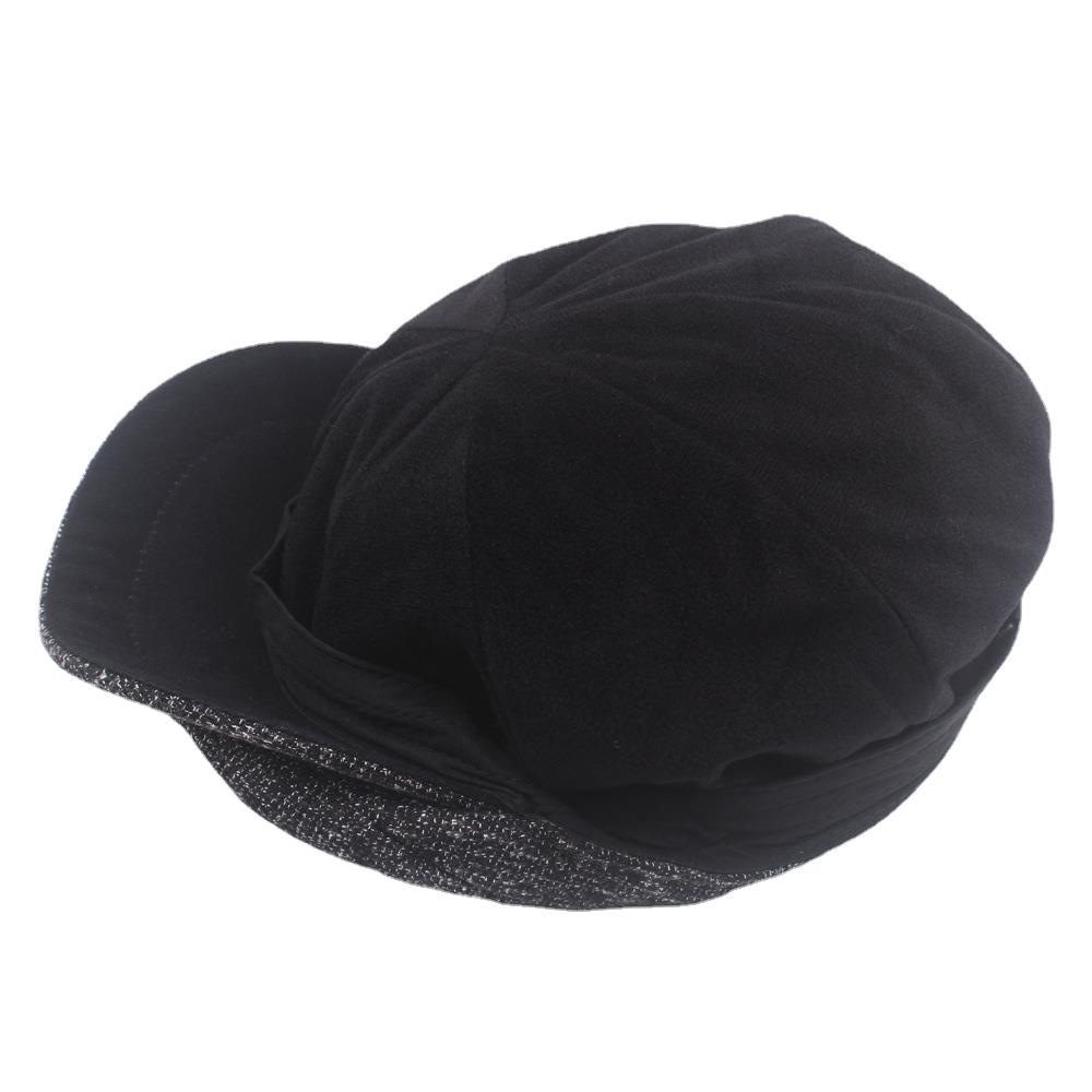 Autumn and Winter Fleece-lined Beret Men's Octagonal Cap Cotton Warm Forward Cap British-style Adjustable Large Head Size Newsboy Cap