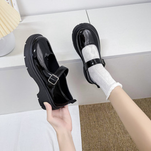 Mary Jane Shoes Japanese jk Shoes Thick Heel Soft Sole Women's British Style 2023 Spring and Autumn New Black Thick Sole Lolita
