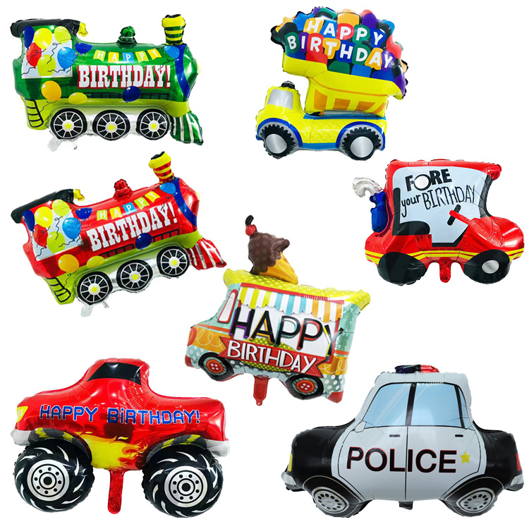 Transportation aluminum film balloon fire truck engineering truck aircraft boy birthday party decoration car balloon wholesale