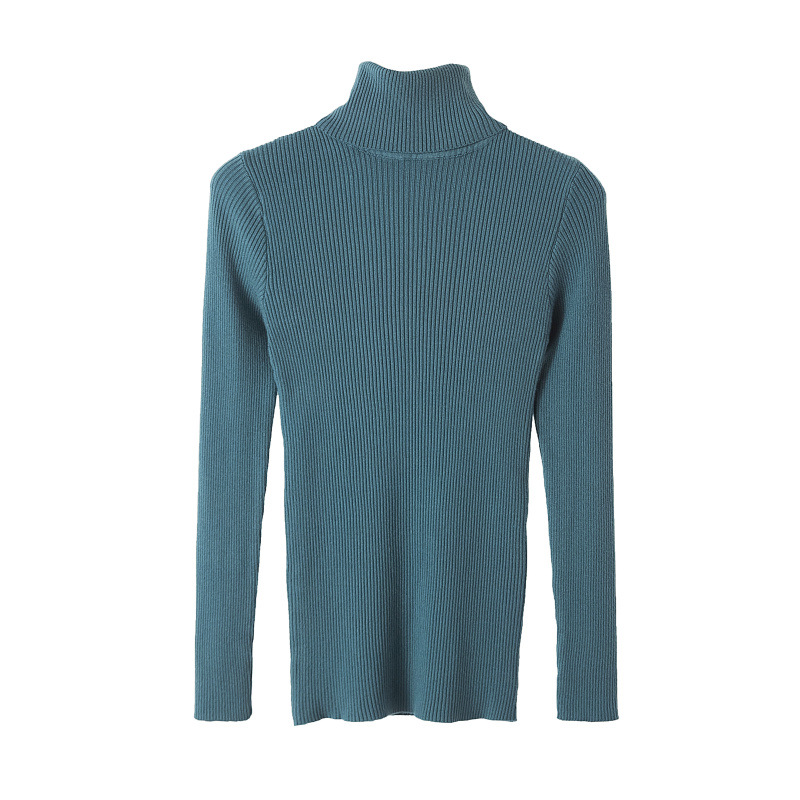 Cross-Border long sleeve high collar base shirt solid color Korean pullover sweater (24 color spot) knitted base shirt sweater