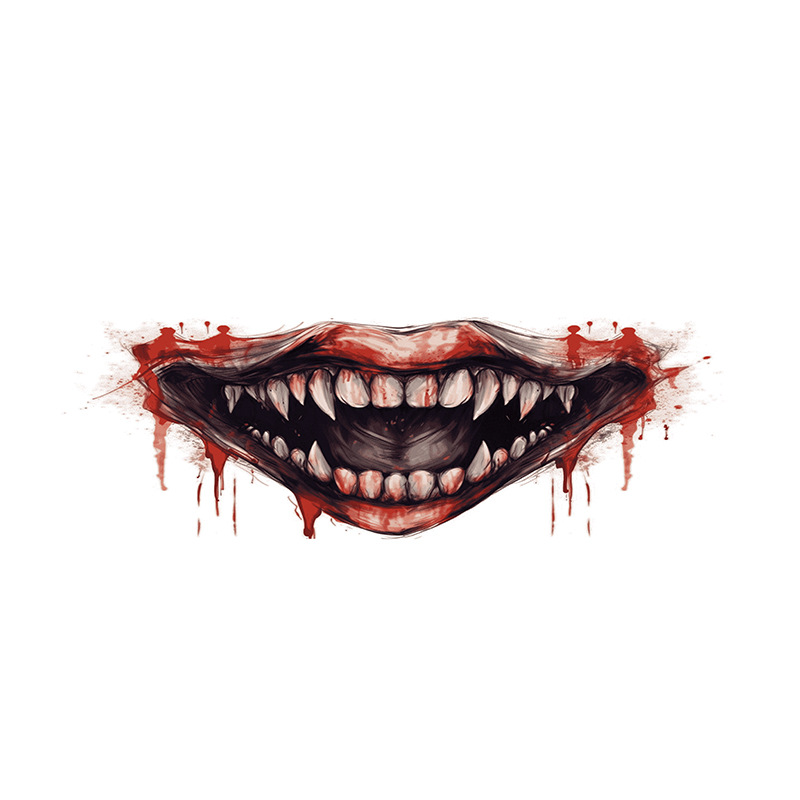 Spot Halloween Mouth Tattoo Sticker Color Face Horror Scar Thriller Lip Makeup Tattoo Sticker