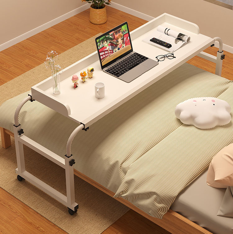 Wholesale cross-bed table bedside table mobile desk bed small table bedroom lifting computer desk lazy person study table