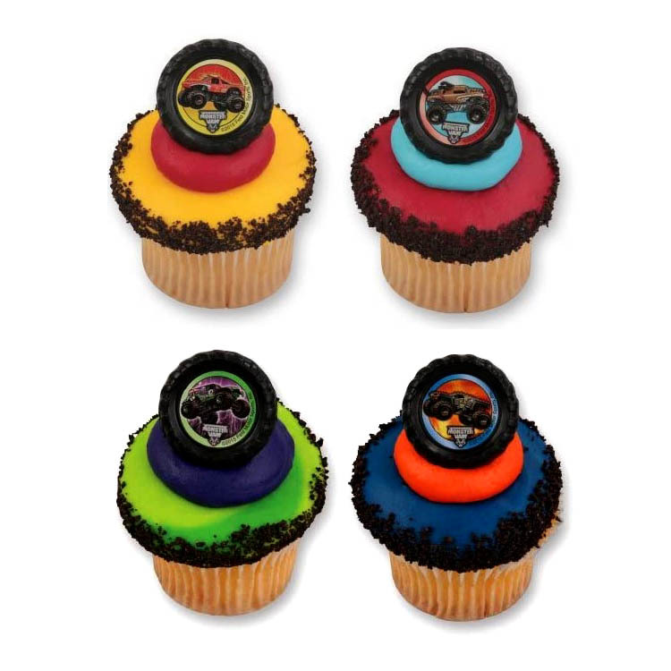 New color truck paper cup cake ring birthday cake decoration plug-in top decoration card insertion party supplies