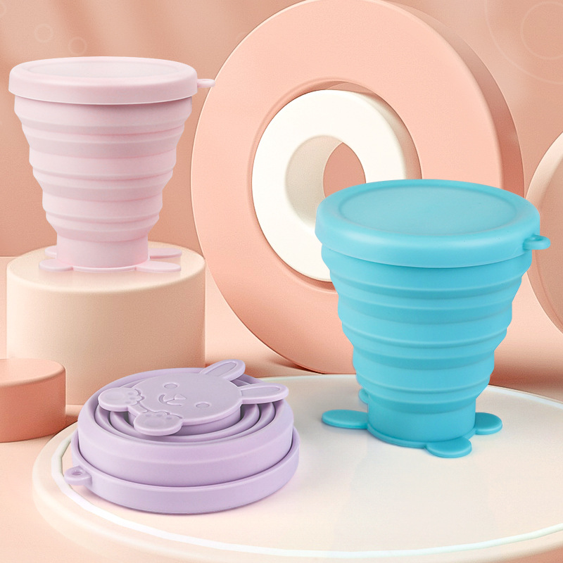 Spot Silicone Portable Folding Water Cup Telescopic Compression Travel Foldable Mini Gargle Cup Silicone Cup