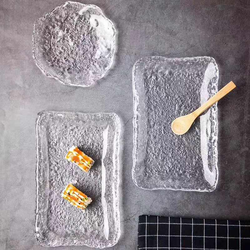 Ins Glacier Glass Breakfast Dish Fruit Dish Creative Internet Celebrity Sauce Dish Household Dim Sum Dish Wholesale