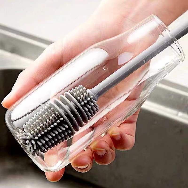 Wash Cup Artifact Rotating No Dead Angle Cup Brush Milk Bottle Brush Special Long Handle Gap Tea Stain Cleaning Silicone Brush