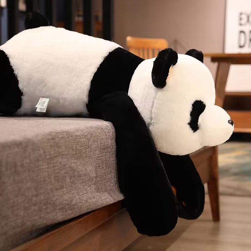 Girls sleep on pillows, giant panda dolls, hugging legs, dolls, cute soft hugging bear plush toys