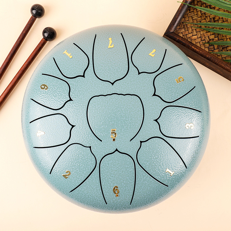 Ethereal Drum 10 Inch 11 Tone Sanskrit Drum Forget Dust Drum Forget Worry Drum Steel Tongue Drum Parent-Child Educational Musical Instruments Wholesale Foreign Trade
