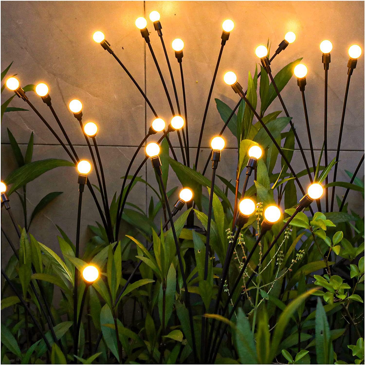 Cross-border solar lawn lamp garden lamp LED pneumatic FireFly ground lamp garden decoration holiday lamp swing