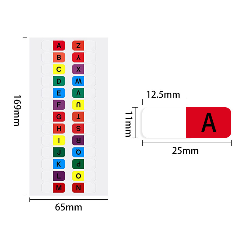 カラフルな防水インデックスレターラベルステッカー分類マーキング学生小さなストリップページマーキングノート便利なノート|undefined