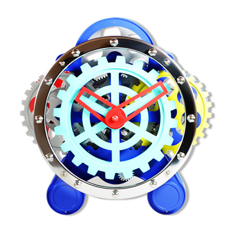 Miaoke living room clock European-style desk clock double-foot gear rotating clock creative clock clock stainless steel decorative Watch cross-border