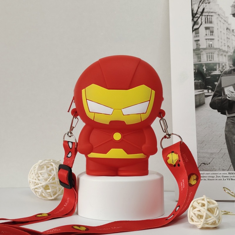 Cross-border Source Marvel Spider-Man Children's Silicone Coin Purse Fashion Children's Bag Cute Crossbody Bag Iron Man