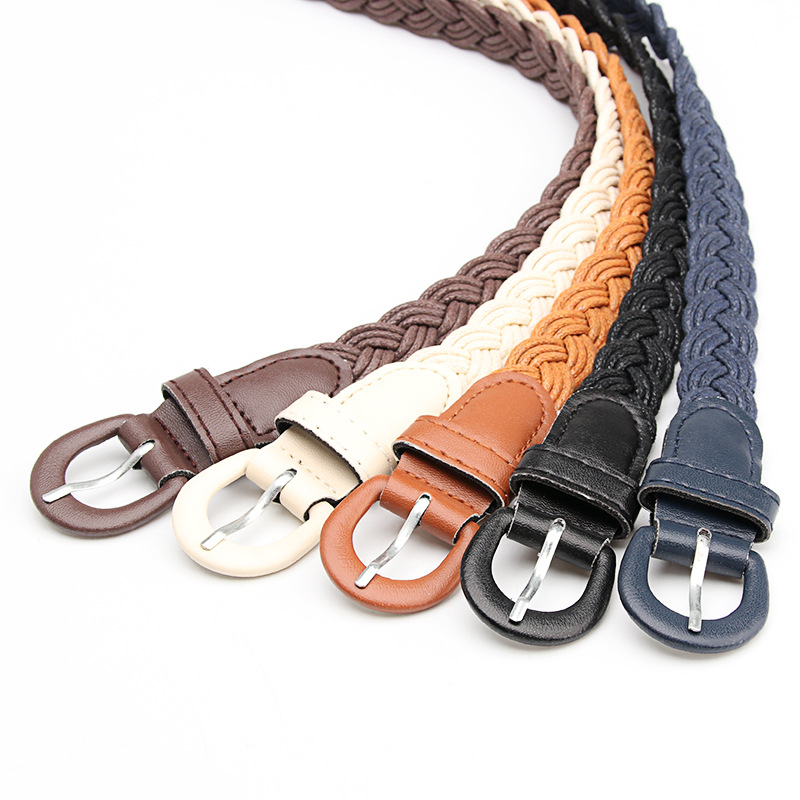 New Vintage Mori Women's Twist Woven Wax Rope Pin Buckle Women's Belt Casual All-match Korean Dress Decorative Belt