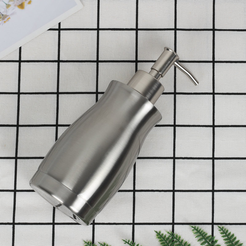 In stock wholesale household 304 stainless steel lotion bottle 400ml manual soap dispenser bathroom hand sanitizer bottle