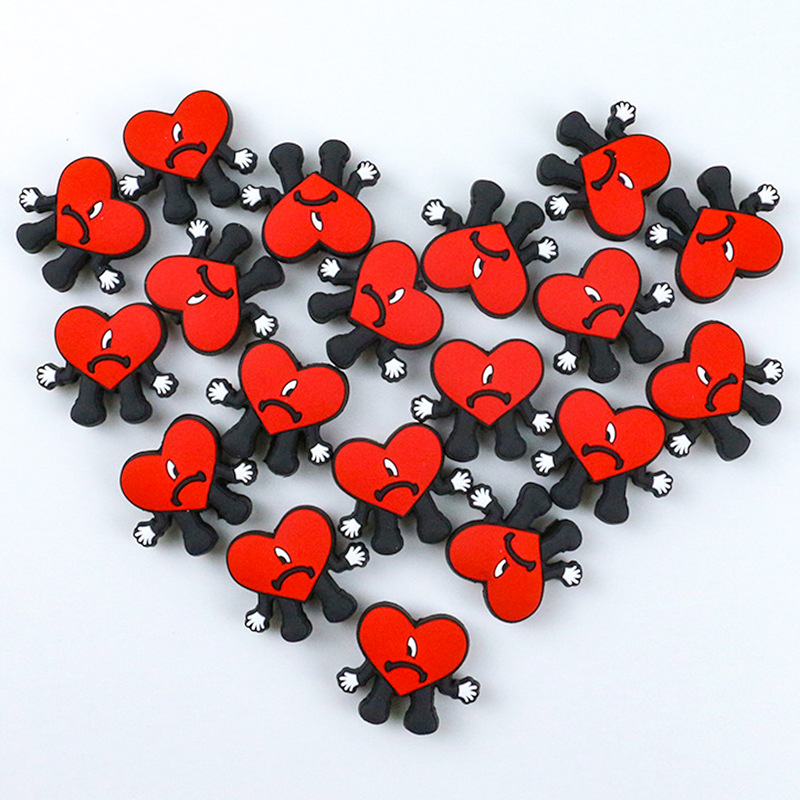 Creative Valentine's Day series teether beads food grade silicone infant molar soothing jewelry DIY beaded