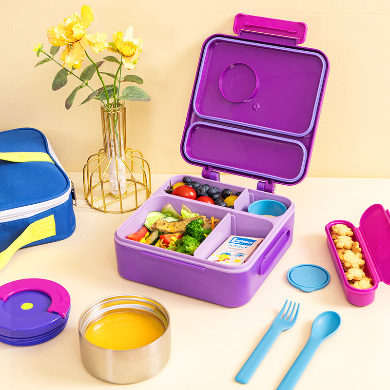 Cross-border Amazon Portable Children's Lunch Box Food Grade Plastic Lunch Box Student Lunch Box High-value Fresh-keeping Bento Box