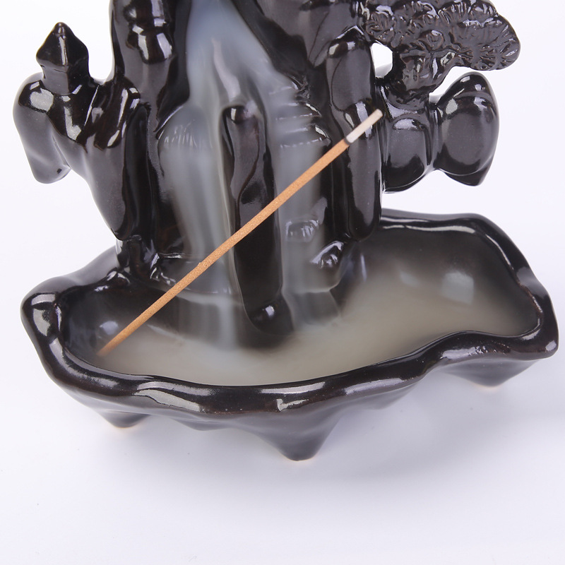 Ceramic backflow incense burner black new creative home office incense burner incense way ornaments manufacturers a generation of hair