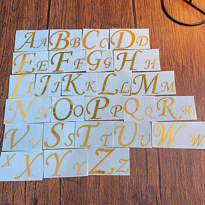 Factory direct diy crystal drop glue metal stickers 26 English letter metal stickers diy metal stickers can be