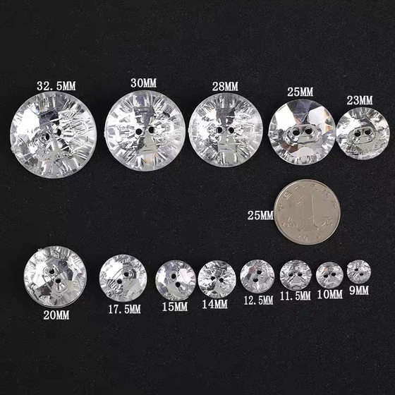 Taiwan Acrylic Two Eyes Crystal Diamond Button Coat Shirt Spin Coat Button Cardigan Sweater Button