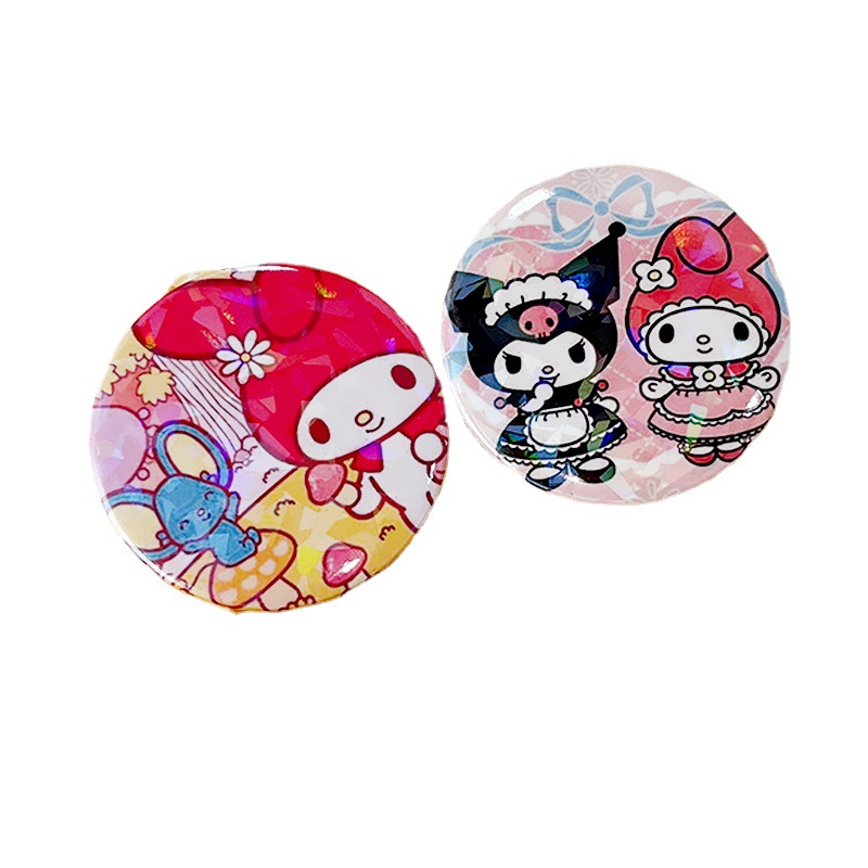 Sanrio Laser Badge Kuromi Cartoon Brooch ins Sweet Cute Daily All-match Bag Accessories Wholesale