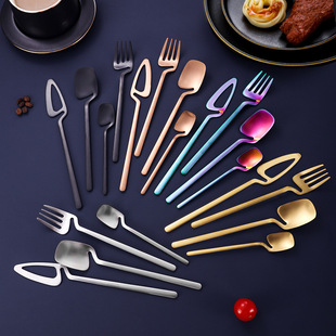 304 Stainless Steel Tableware Knife, Fork and Spoon Creative Hanging Wall West Hanging Cup Knife, Fork and Spoon Amazon Cross-border Tableware Set