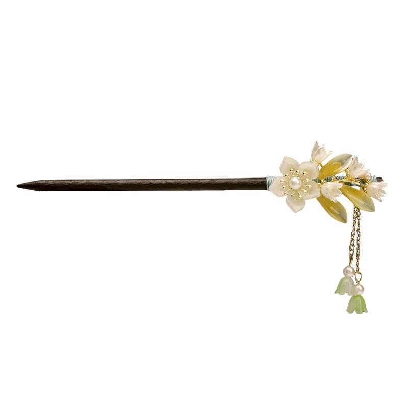 Fresh Sweet-scented Osmanthus Fragrant Tassel Step-by-Step Hair Hairpin Chinese Style Ancient Style Cheongsam Hanfu Wooden Hairpin Sweet Elegant Hair Accessories for Women