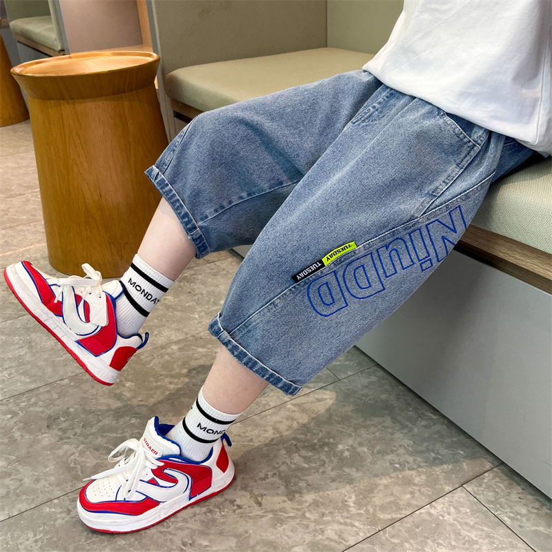 Boys' Denim Shorts Summer 2023 New Arrival Outway Trendy Children's Workwear Pants Thin Fried Street Zhongda Children's Pants