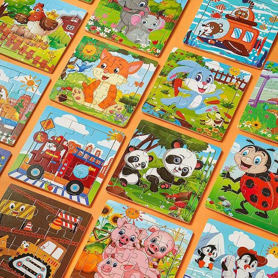 16 cartoon plane jigsaw puzzle wholesale baby early education puzzle development boys and girls children building blocks toys