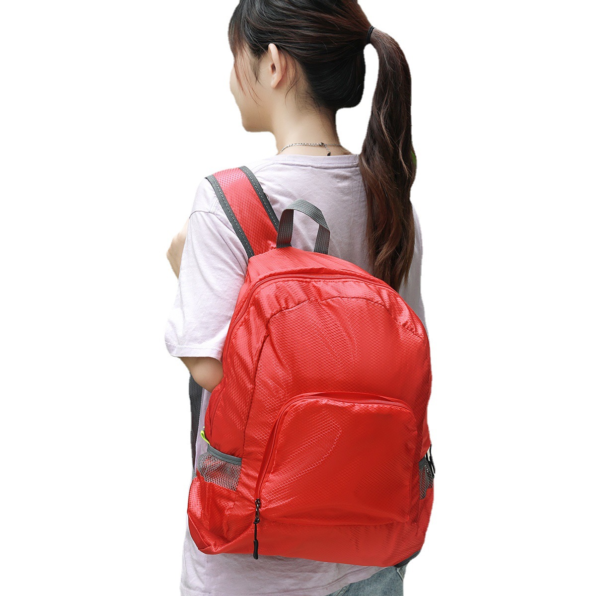Shuxin backpack foldable backpack travel bag large capacity waterproof diamond-shaped Plaid backpack outdoor mountaineering bag