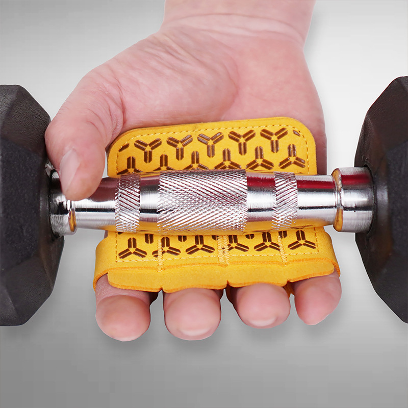 Cowhide Palm Fitness Gloves Non-slip Silicone Men's Pull-up Equipment Horizontal Bar Training Sports Iron Roll-up Anti-Cocoon