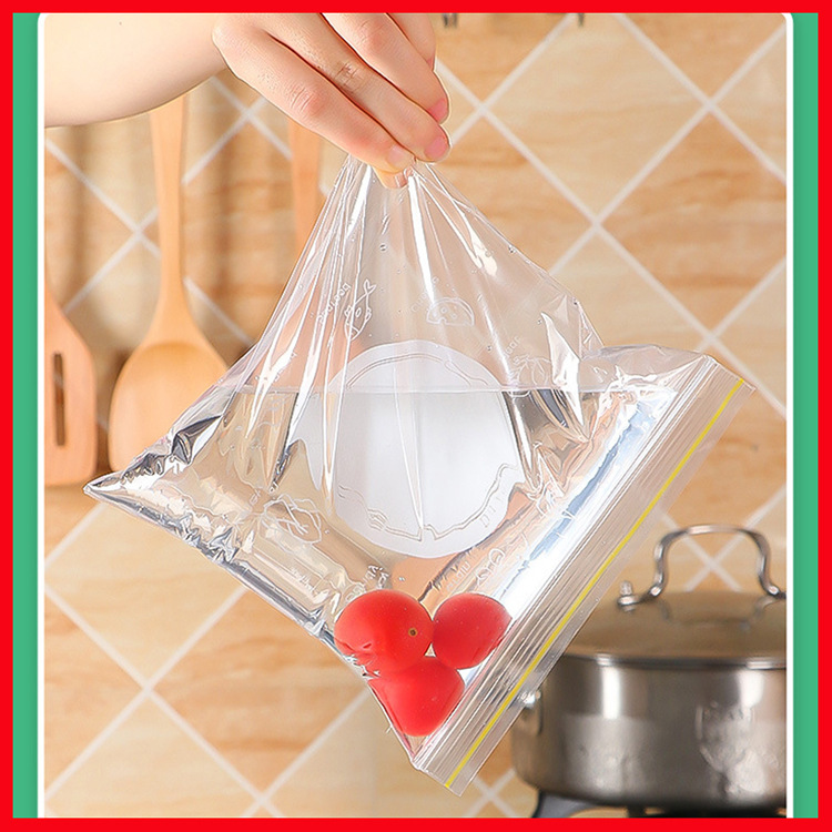 Household Fresh-keeping Bag Refrigerated Food Vegetable Preparation Bag Clean and Hygienic Refrigerator Storage Bag Sealed Bag Withdrawable Self-sealing Bag