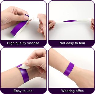 Disposable Wristband Neon Wristband Paper Wristband Waterproof Hand Strap Suitable for Party Concert Colorful Wristband