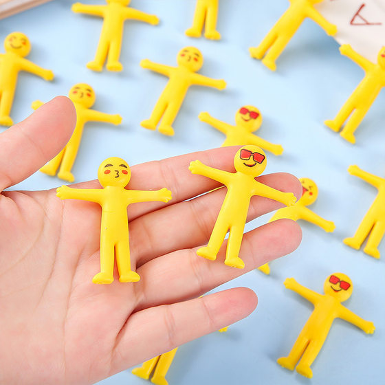 Vent yellow villain decompression toy mini pull stretch yellow man pinch music children's toy gift wholesale