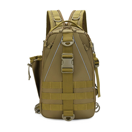 Cross-border Outdoor Dual-purpose Fishing Package Luya Single-shoulder Crossbody Tactical Camouflage Backpack Fish Rod Bag Multifunctional Backpack