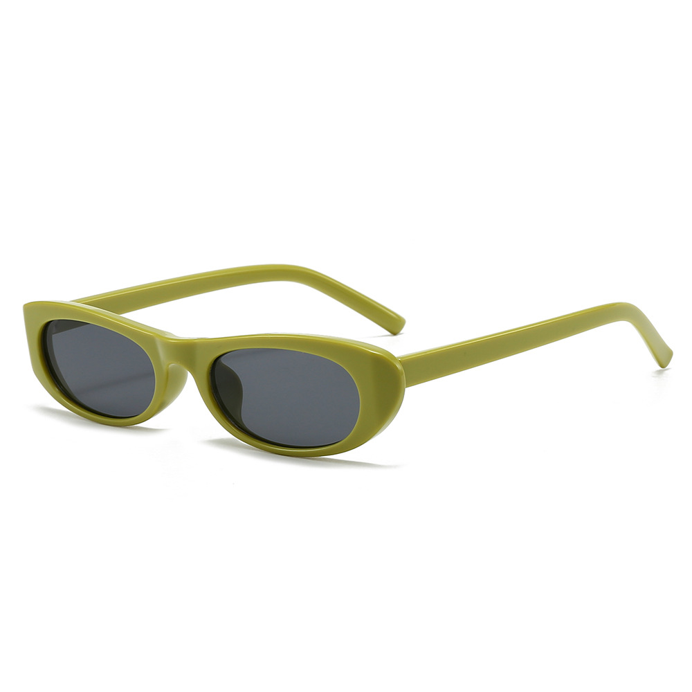 Cross-border new oval sunglasses European and American personalized small frame fashion all-match macaron color light board foreign trade sunglasses