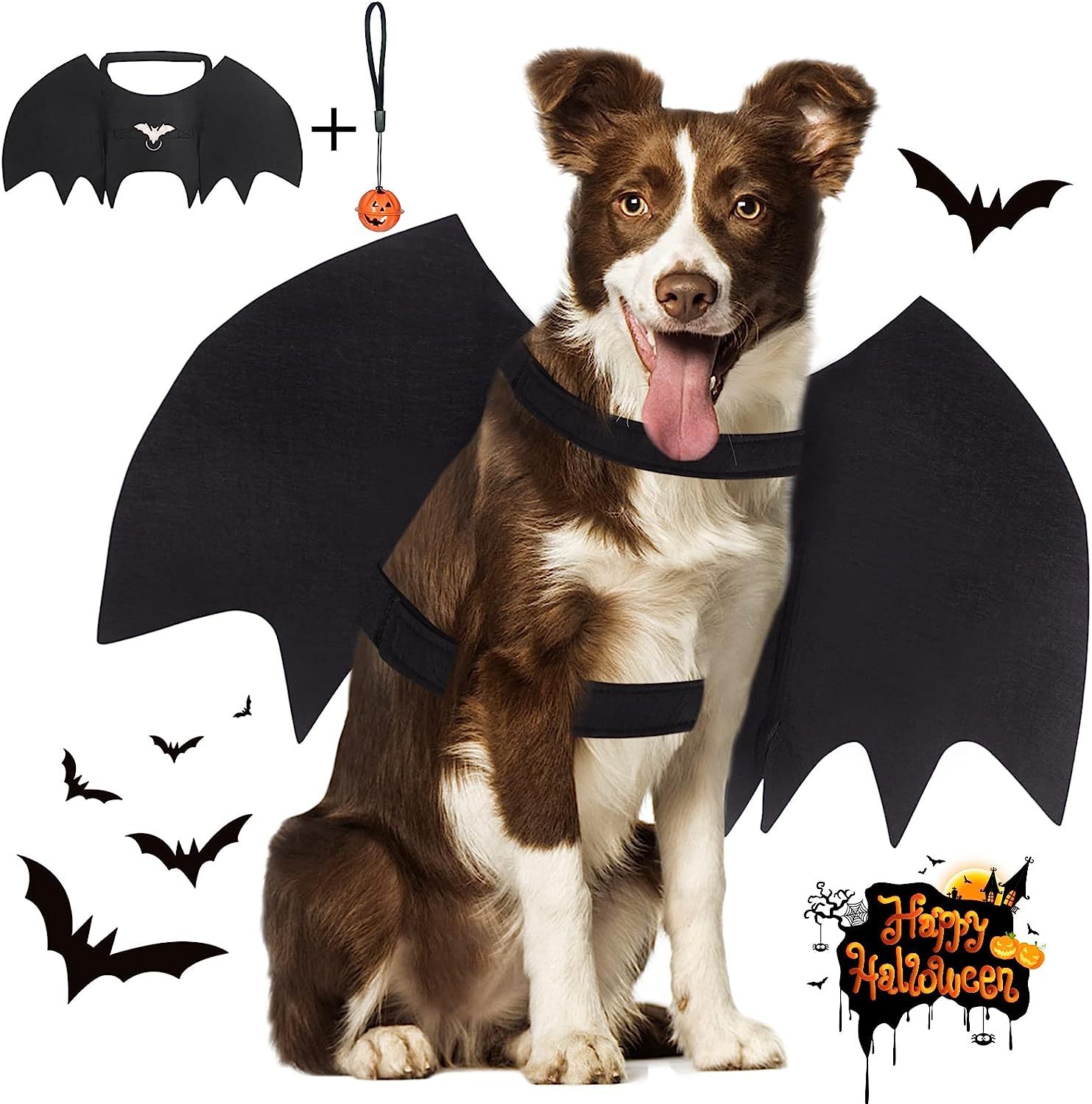 Nordic Style Halloween Felt Pet Decoration Bat Wings Pet Halloween Toy Felt Wings