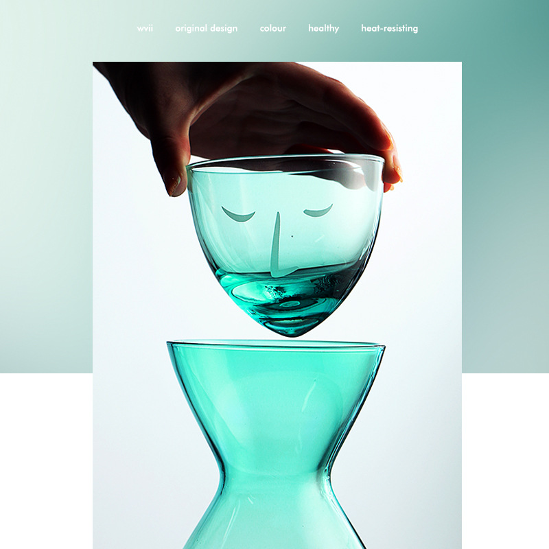 Creative ins Colorful Transparent High Temperature Resistant Glass Cold Water Kettle Household Refrigerator Juice Ice Water Cold Water Kettle Cup Set