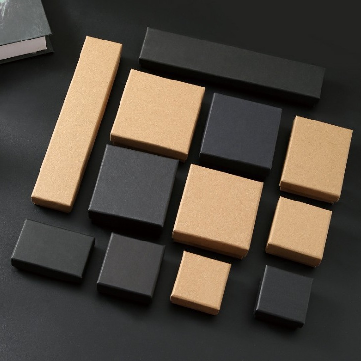 Factory direct cover Kraft paper packaging box earrings necklace ring bracelet box jewelry box wholesale spot