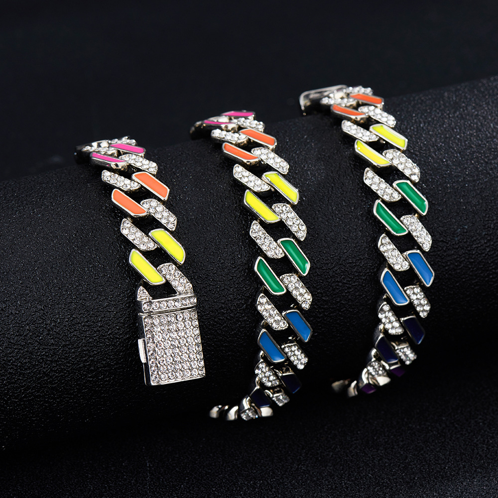 Hip Hop Necklace suit Wholesale European and American Hip Hop Cuban Chain Necklace Trendy Brand Coarse Necklace Men's Necklace Summer Accessories